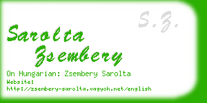 sarolta zsembery business card